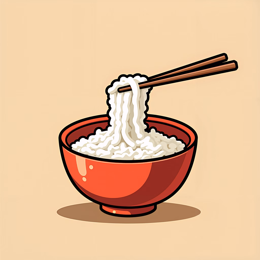 A steaming bowl of noodles in a red ceramic bowl, ready to be eaten.
