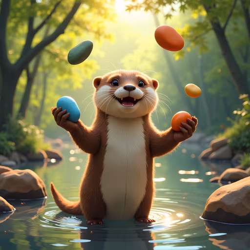 Otter Juggling Eggs