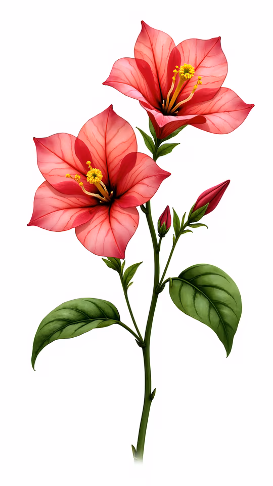Pink Hibiscus Illustration