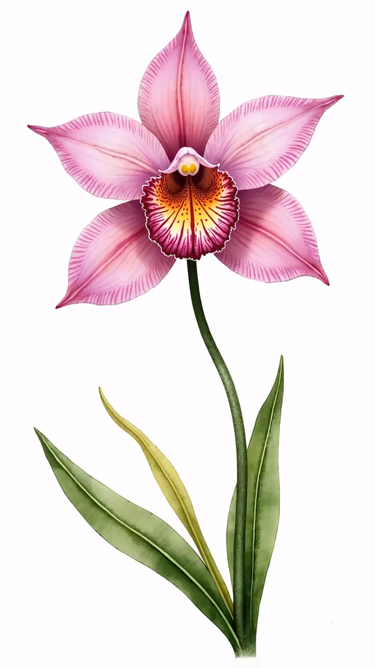 Pink Orchid Illustration