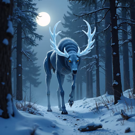 Snowy Deer Illustration