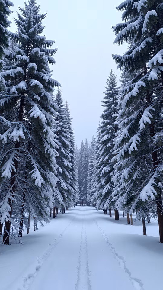 Snowy Forest Path