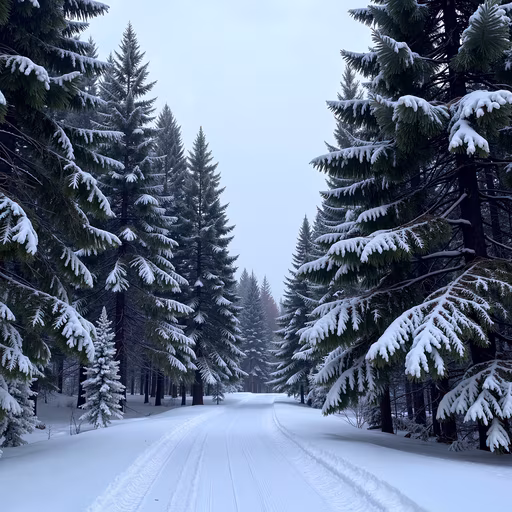 Snowy Forest Path