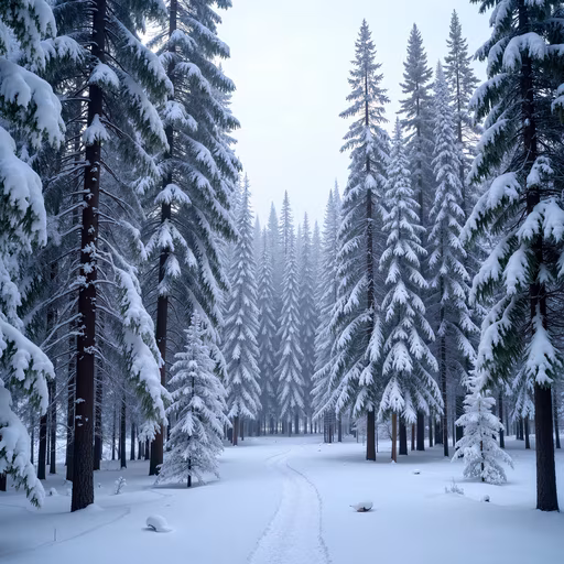 Snowy Forest Path