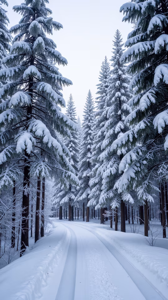 Snowy Forest Path