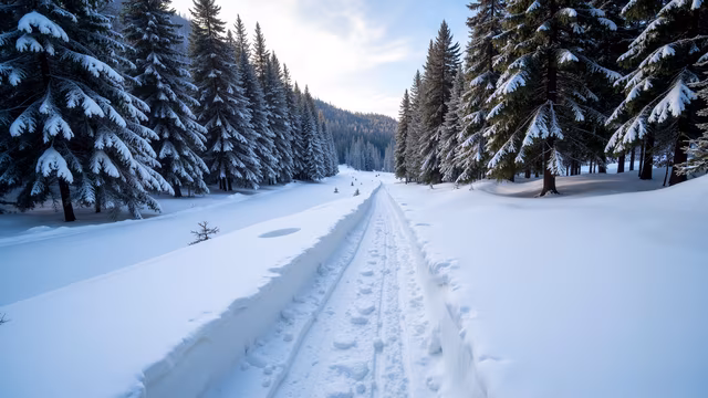 Snowy Forest Path