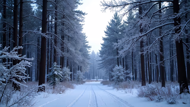 Snowy Forest Path
