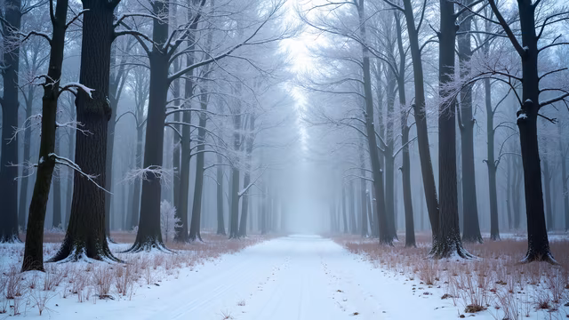 Snowy Forest Path