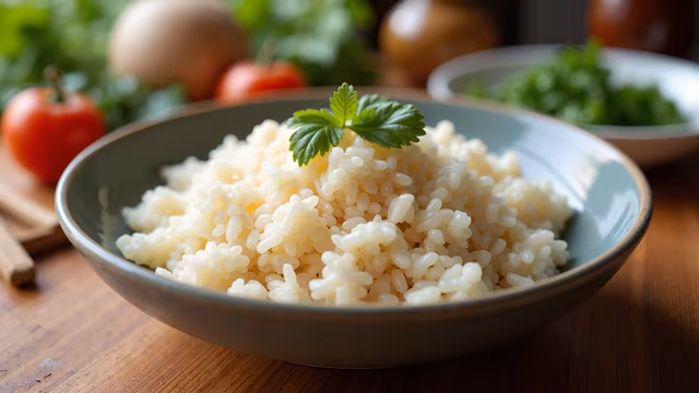 Steamed Rice with Fresh Herbs