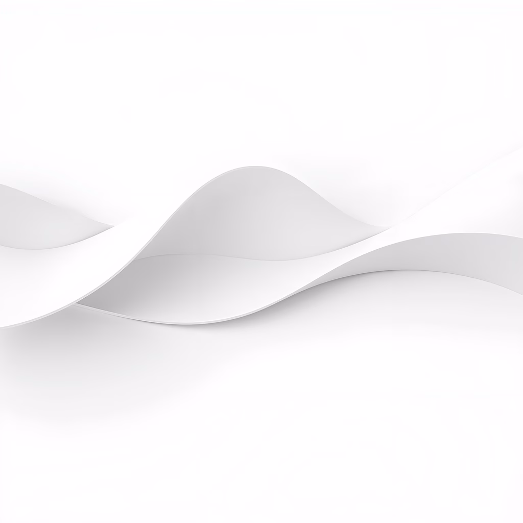 Minimalist abstract waves in soft white tones, serene and fluid.