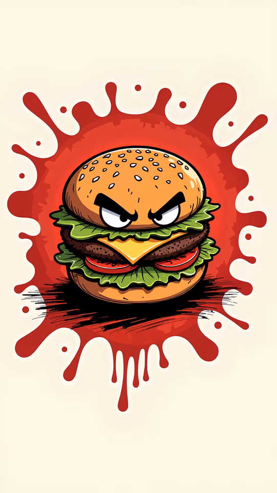 Angry Burger Illustration