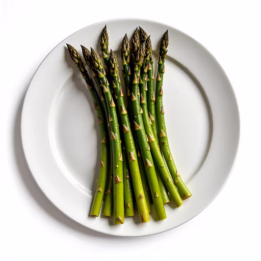 Asparagus on White Plate