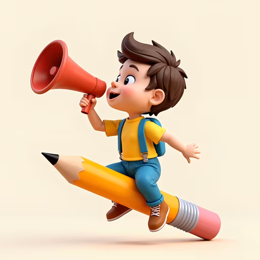 Boy with Megaphone Illustration