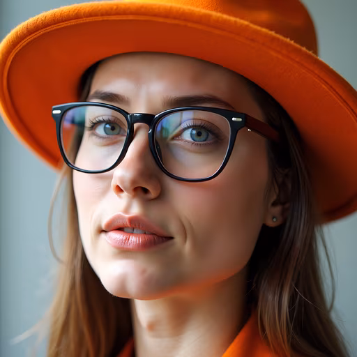 Bright Orange Hat Portrait