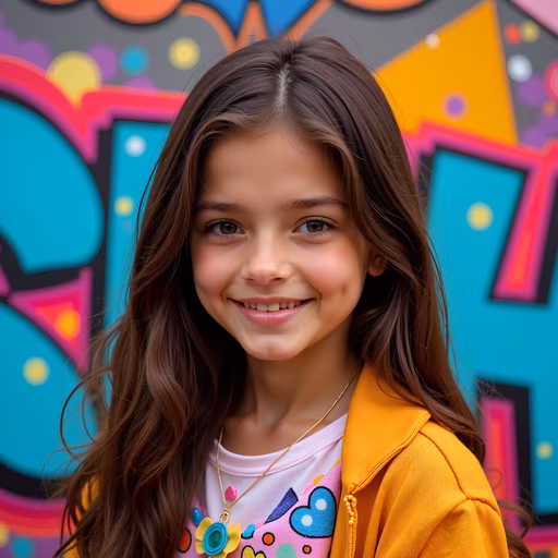 Bright Smile Against Colorful Graffiti