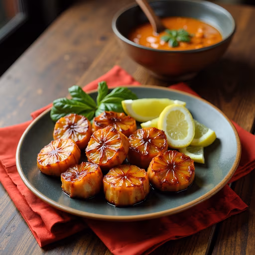 Caramelized Pineapple with Lemon and Basil