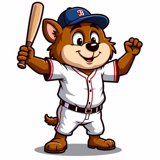 Cartoon Bear Baseball Player