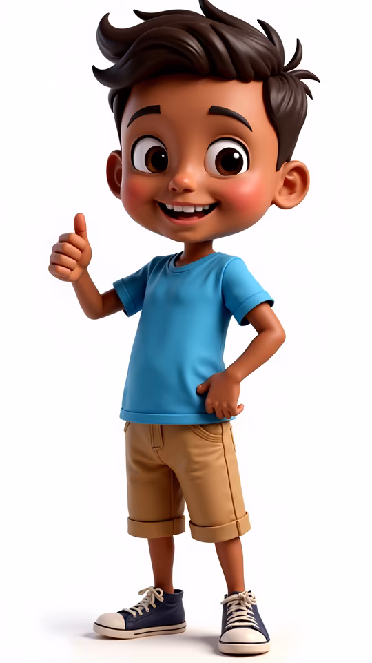 Cartoon Boy Giving Thumbs Up