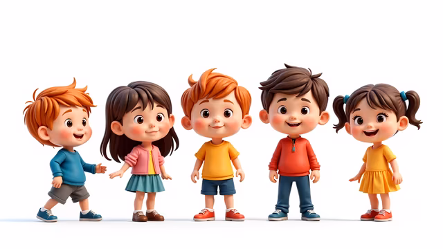 Cartoon Kids Gathering