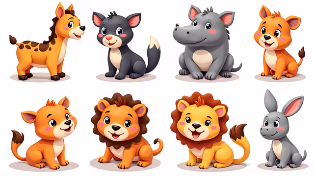 Cartoon Safari Animals