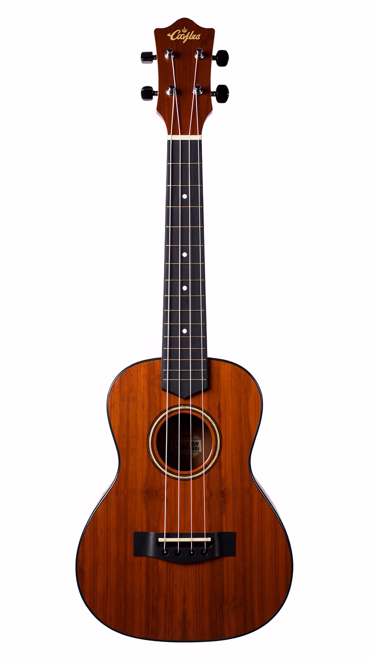Elegant ukulele by Caylaa with rich wood grain and sleek design.