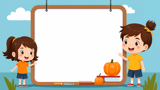 Children with Blank Whiteboard