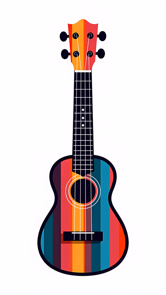 Colorful Ukulele Illustration