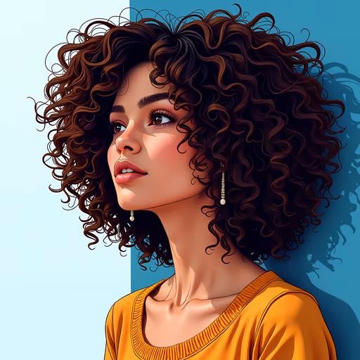 Curly Hair Illustration