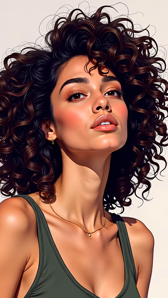 Curly Hair Illustration