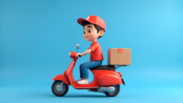 Delivery Scooter Illustration