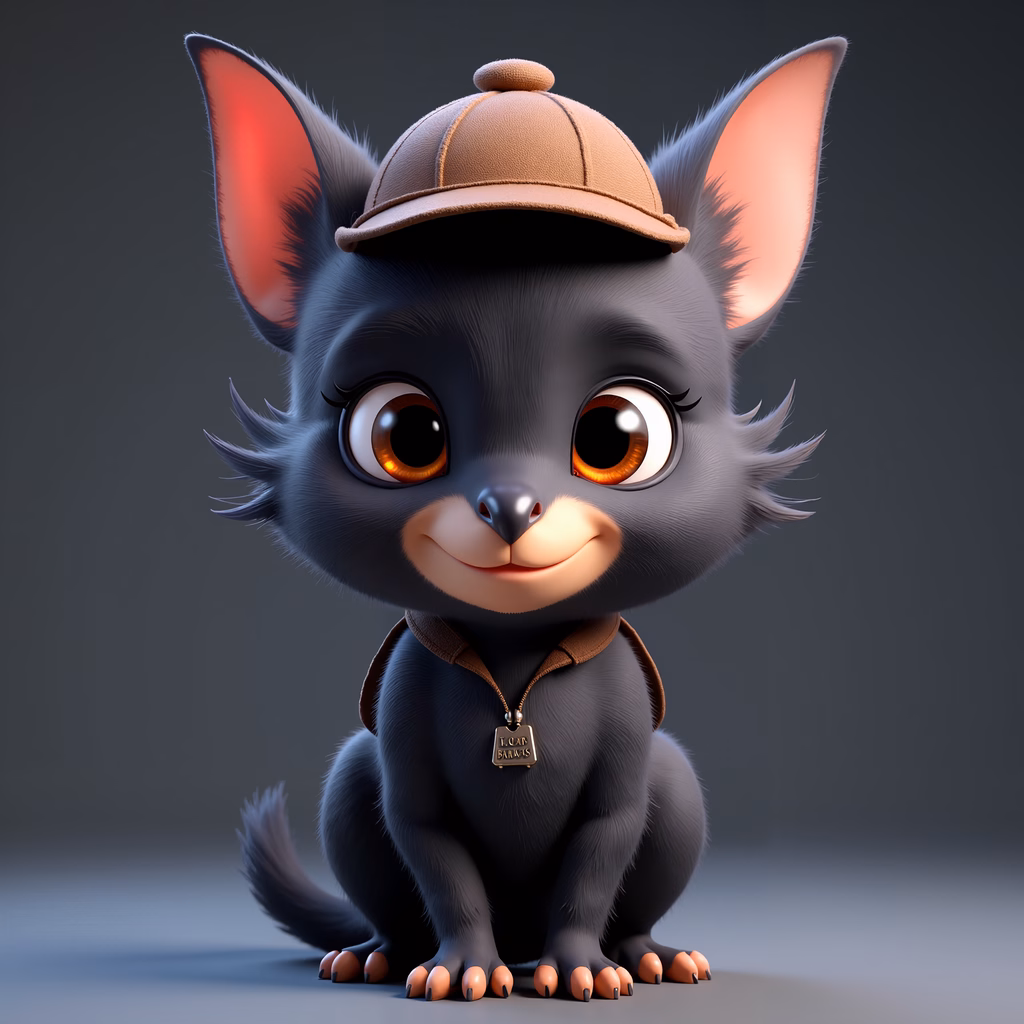 A cute cat detective in a deerstalker hat, perfect for children's stories.