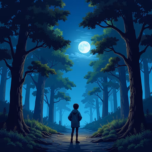 Forest Moonlight Illustration
