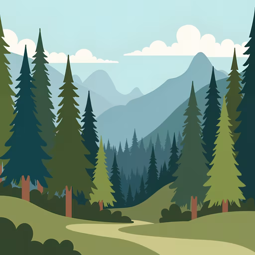 Forest Path Illustration