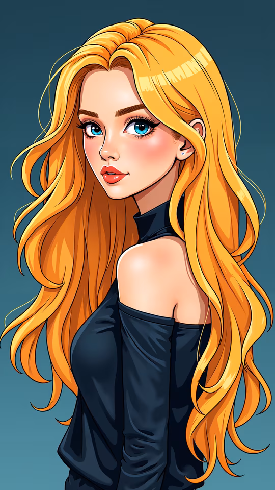 Golden Hair Illustration