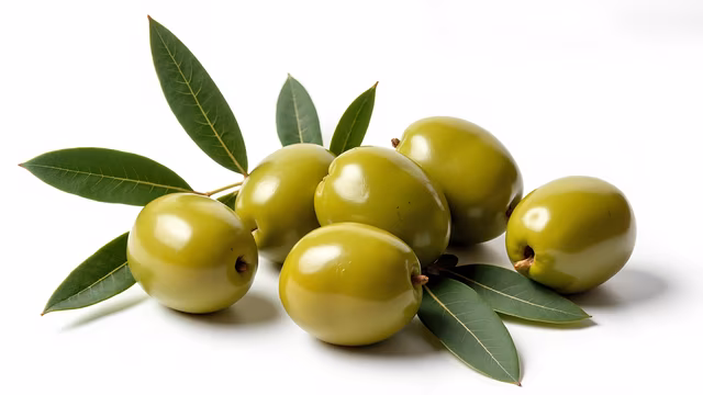 Green Olives with Leaves