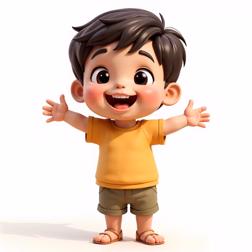 Happy Little Boy Illustration