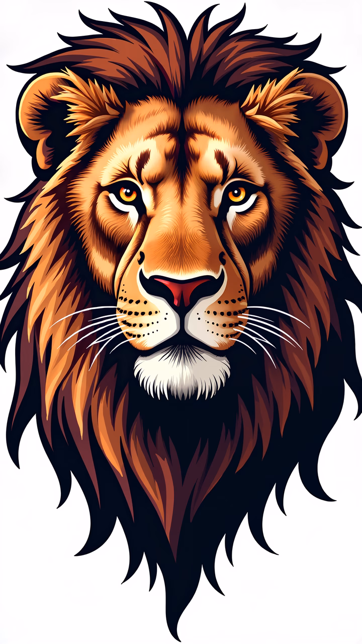 Detailed lion illustration showcasing strength and nobility.
