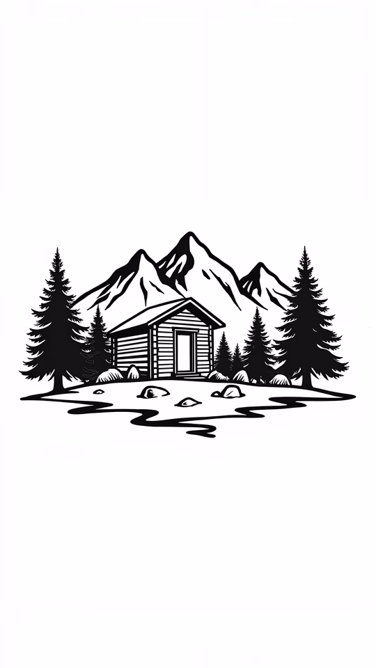 Log Cabin in the Mountains