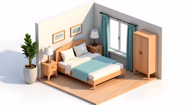 Minimalist Bedroom Illustration