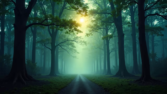 Misty Forest Path