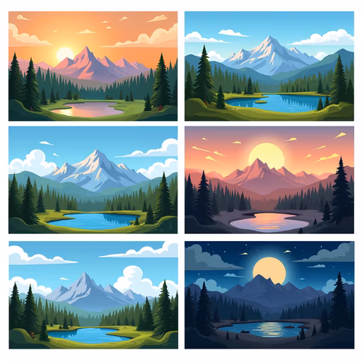 Mountain Lake Illustration