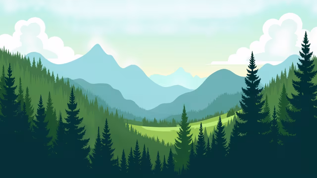 Mountain Landscape Illustration