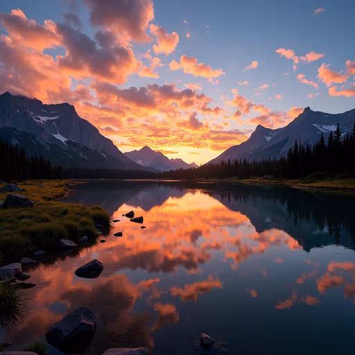 Mountain Reflections at Sunset