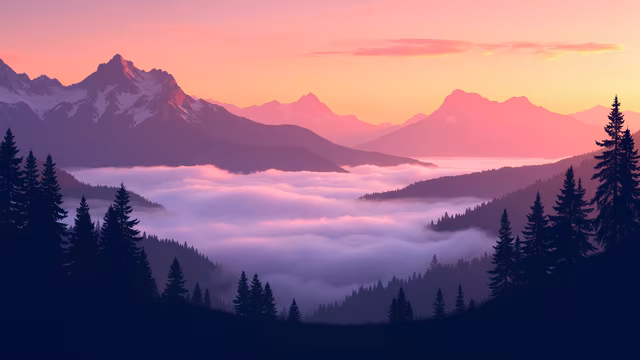 Mountain Serenity Illustration