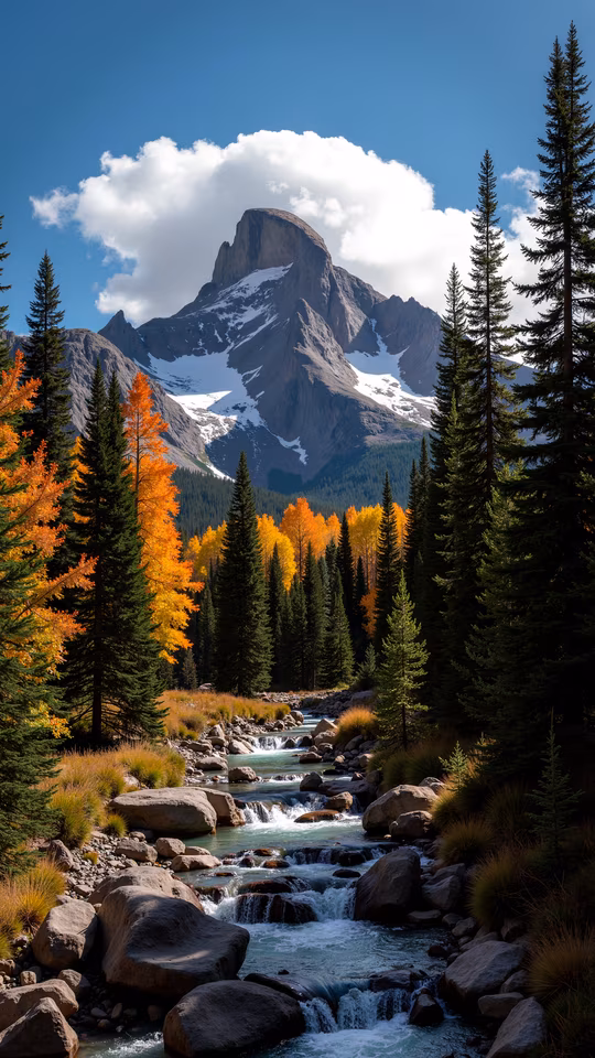 Mountain Stream in Autumn