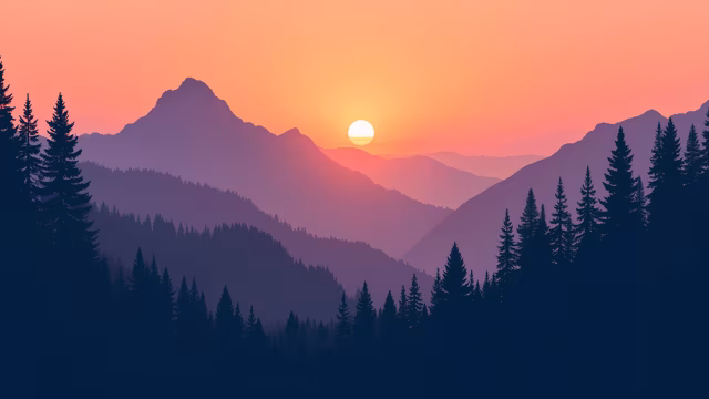 Mountain Sunset Illustration