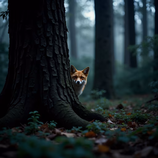Mysterious Fox Peeking
