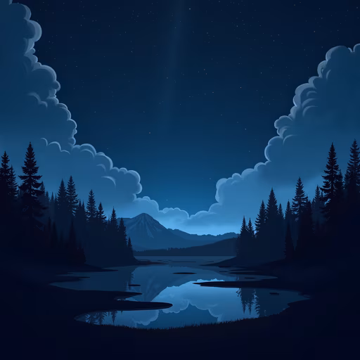 Night Forest Reflection