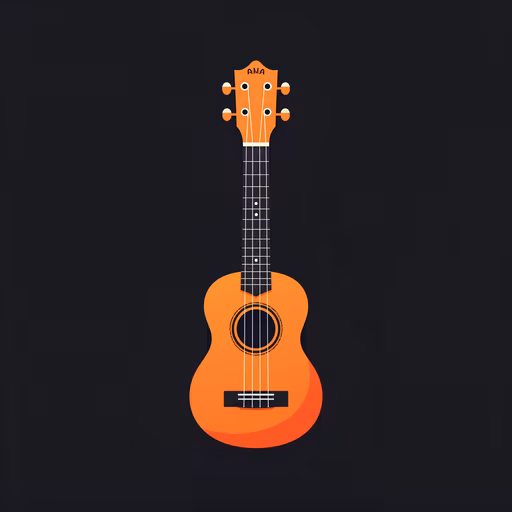 Orange Ukulele Illustration