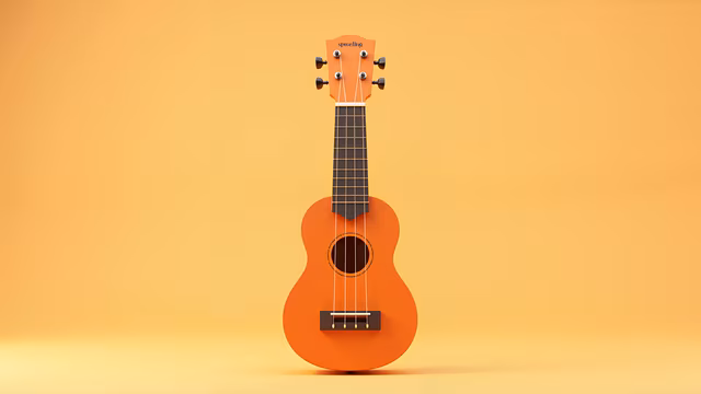 Orange Ukulele Illustration